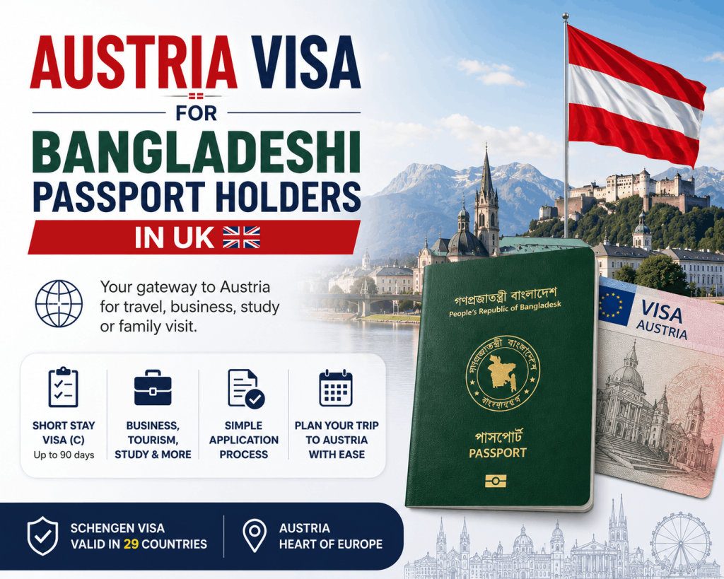 Austria Visa for Bangladeshi Passport Holders in UK